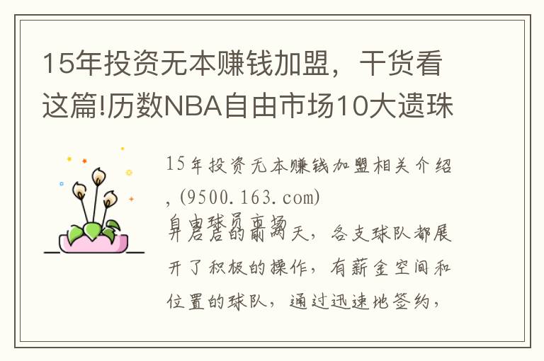 15年投资无本赚钱加盟,干货看这篇!历数NBA自由市场10大遗珠:小卡仍未签约,施罗德玩死自己?