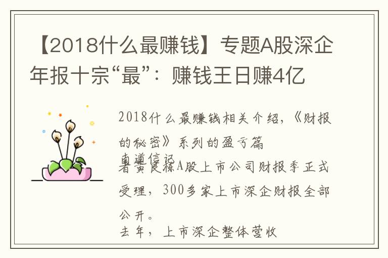 【2018什么最赚钱】专题A股深企年报十宗“最”：赚钱王日赚4亿、亏损王业绩变脸