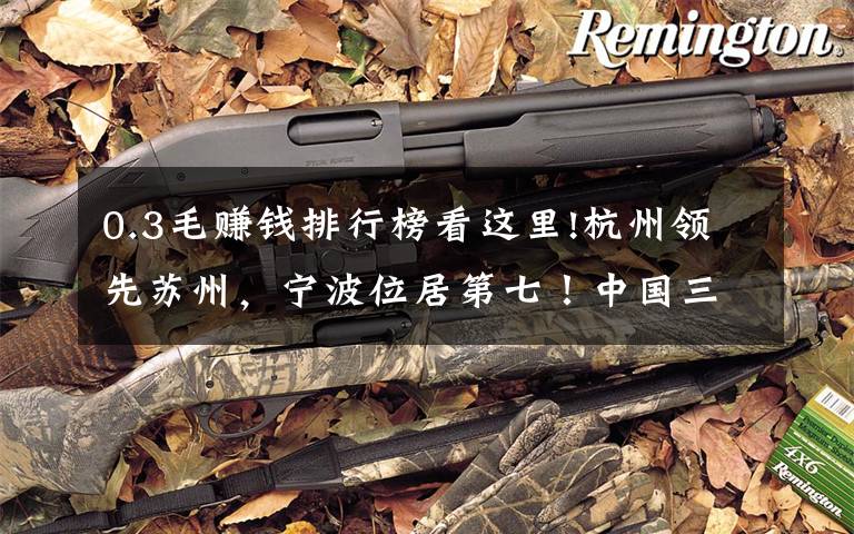 0.3毛赚钱排行榜看这里!杭州领先苏州，宁波位居第七！中国三季度人均收入十强