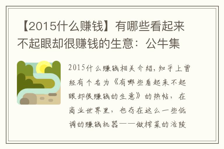 【2015什么赚钱】有哪些看起来不起眼却很赚钱的生意:公牛集团的崛起之路