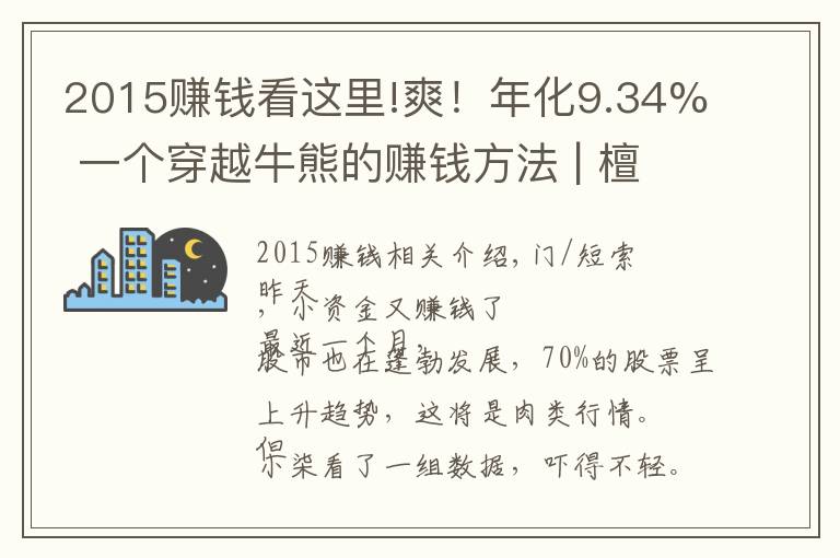 2015赚钱看这里!爽!年化9.34% 一个穿越牛熊的赚钱方法 | 檀策略
