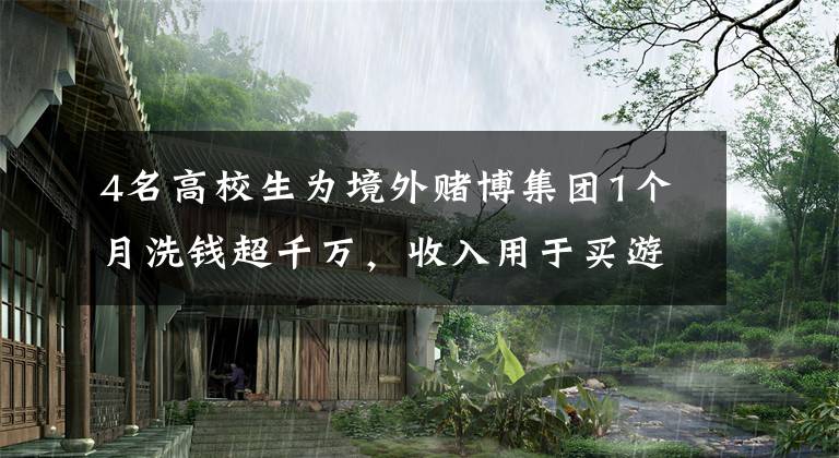 4名高校生为境外赌博集团1个月洗钱超千万,收入用于买游戏装备、喂养品种猫
