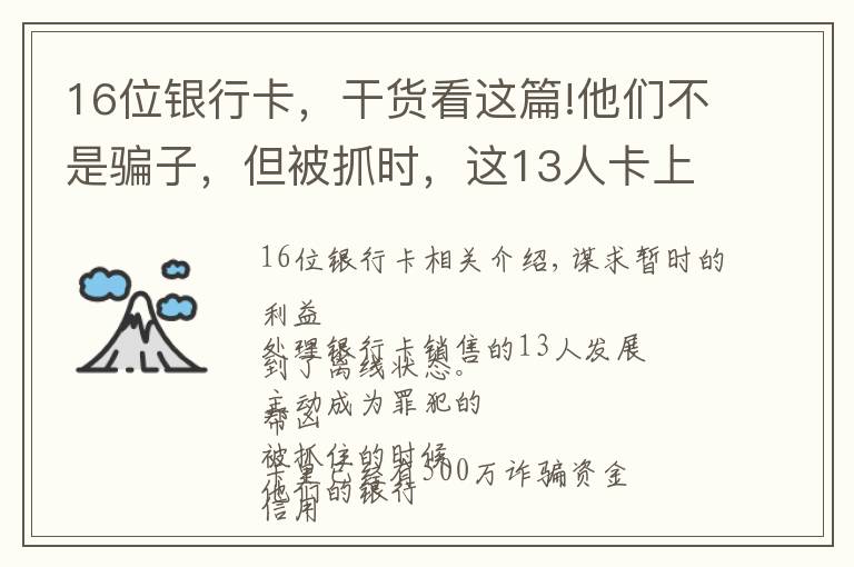 16位银行卡，干货看这篇!他们不是骗子，但被抓时，这13人卡上有近500万！