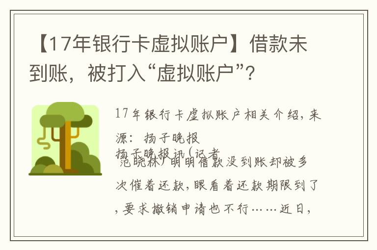 【17年银行卡虚拟账户】借款未到账,被打入“虚拟账户”?
