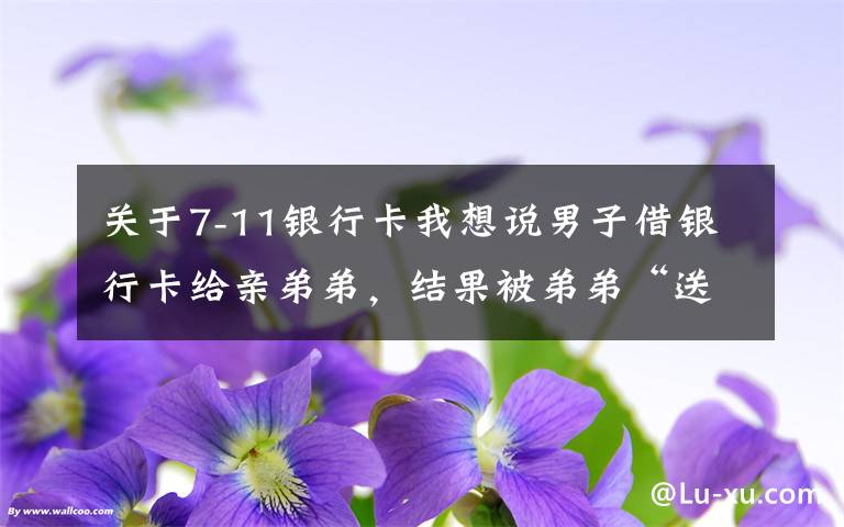 关于7-11银行卡我想说男子借银行卡给亲弟弟,结果被弟弟“送”进班房