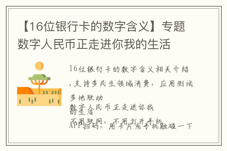 【16位银行卡的数字含义】专题数字人民币正走进你我的生活