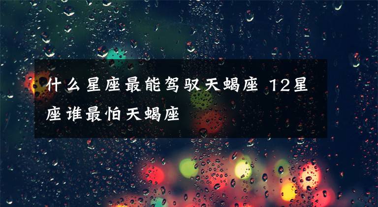 什么星座最能驾驭天蝎座 12星座谁最怕天蝎座