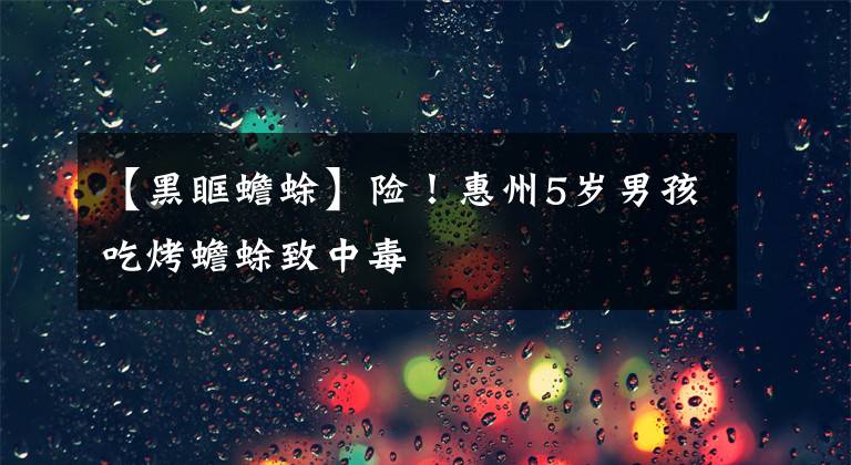 【黑眶蟾蜍】险!惠州5岁男孩吃烤蟾蜍致中毒