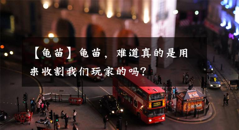 【龟苗】龟苗,难道真的是用来收割我们玩家的吗?