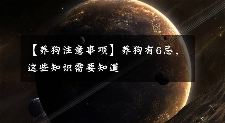 【养狗注意事项】养狗有6忌，这些知识需要知道