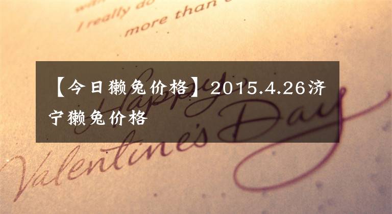 【今日獭兔价格】2015.4.26济宁獭兔价格