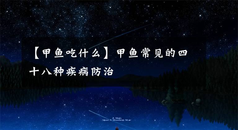 【甲鱼吃什么】甲鱼常见的四十八种疾病防治