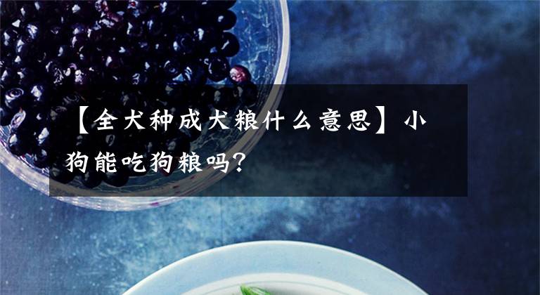 【全犬种成犬粮什么意思】小狗能吃狗粮吗?