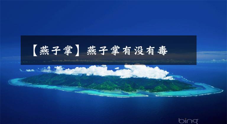 【燕子掌】燕子掌有没有毒