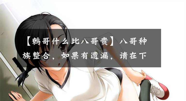 【鹩哥什么比八哥贵】八哥种族整合,如果有遗漏,请在下面评论