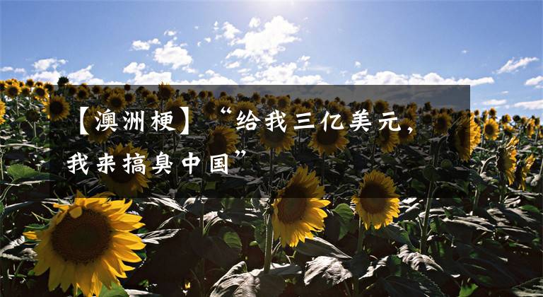 【澳洲梗】“给我三亿美元，我来搞臭中国”