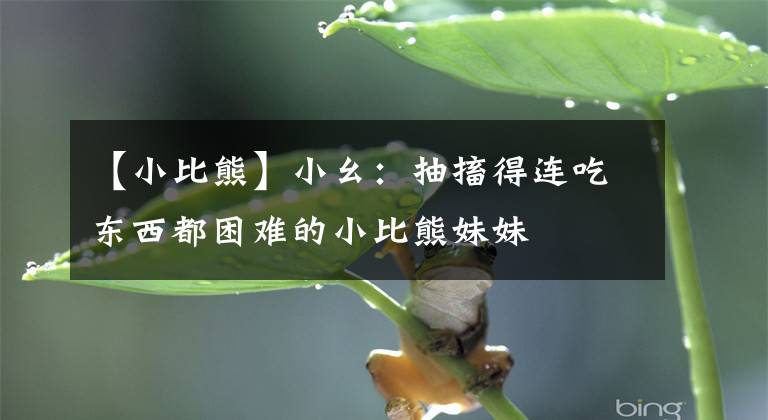 【小比熊】小幺:抽搐得连吃东西都困难的小比熊妹妹