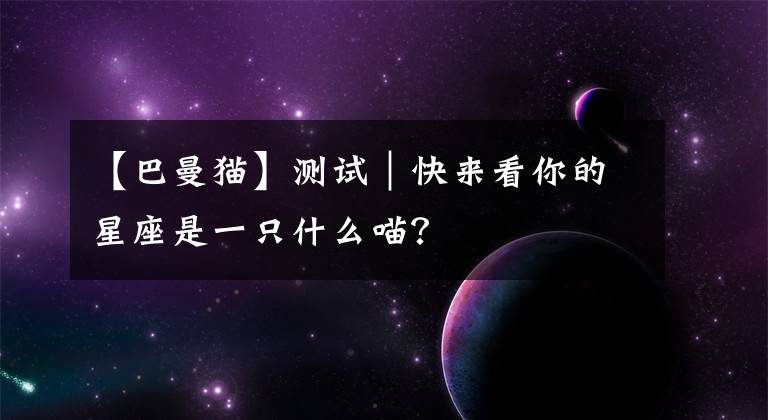 【巴曼猫】测试|快来看你的星座是一只什么喵?