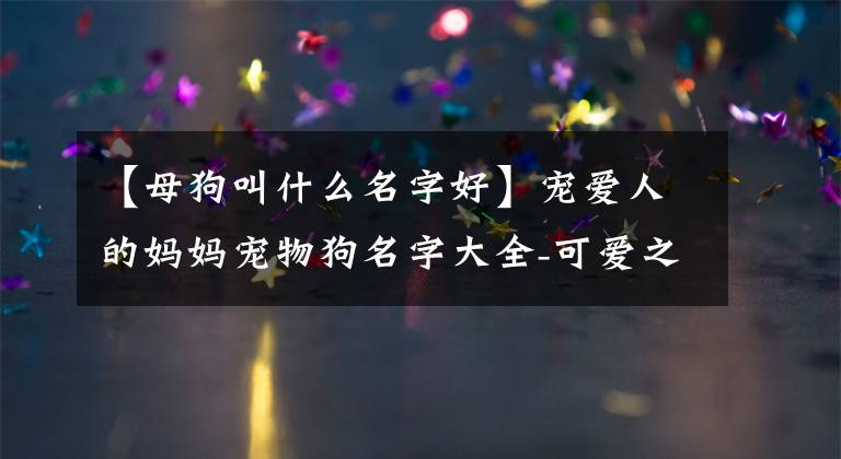 【母狗叫什么名字好】宠爱人的妈妈宠物狗名字大全-可爱之处