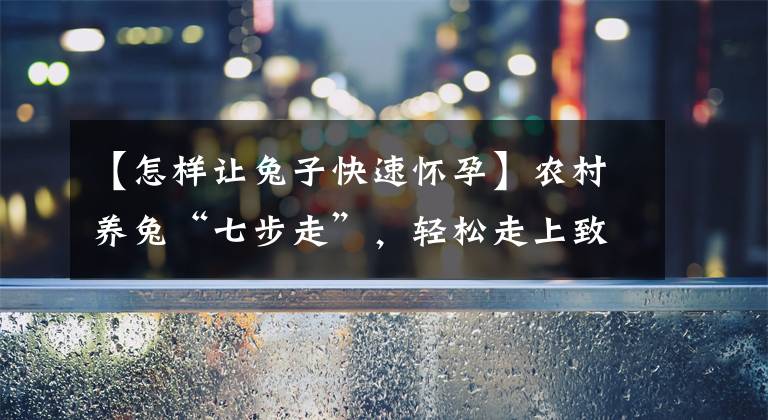 【怎样让兔子快速怀孕】农村养兔“七步走”，轻松走上致富路