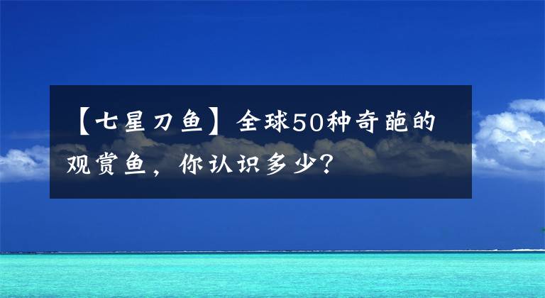 【七星刀鱼】全球50种奇葩的观赏鱼，你认识多少？