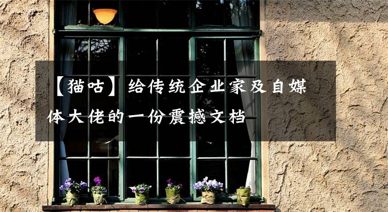 【猫咕】给传统企业家及自媒体大佬的一份震撼文档