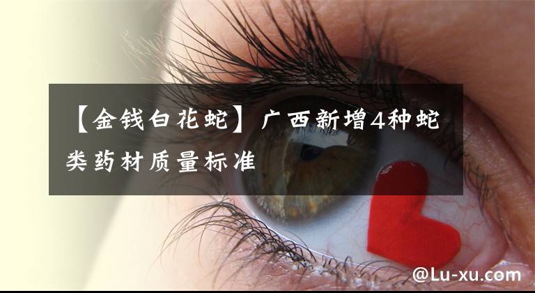【金钱白花蛇】广西新增4种蛇类药材质量标准