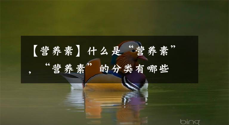 【营养素】什么是“营养素”，“营养素”的分类有哪些