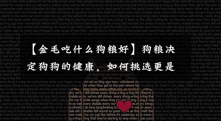 【金毛吃什么狗粮好】狗粮决定狗狗的健康,如何挑选更是关键,一文给你答案
