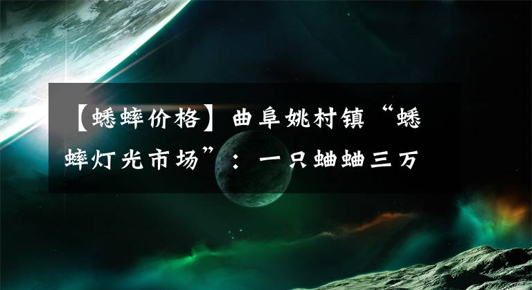 【蟋蟀价格】曲阜姚村镇“蟋蟀灯光市场”:一只蛐蛐三万元,你还别不信
