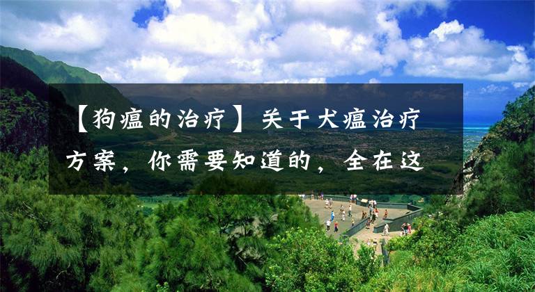 【狗瘟的治疗】关于犬瘟治疗方案，你需要知道的，全在这儿了！