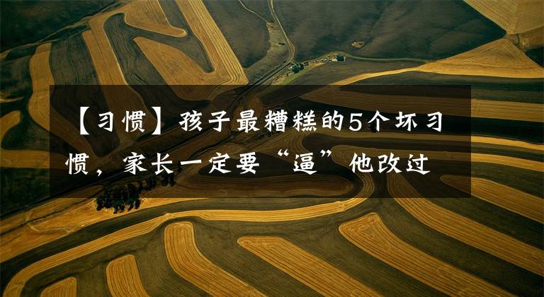 【习惯】孩子最糟糕的5个坏习惯，家长一定要“逼”他改过来