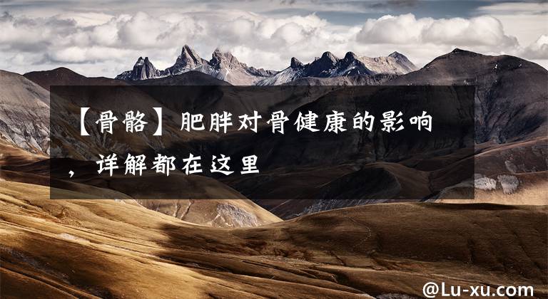 【骨骼】肥胖对骨健康的影响，详解都在这里