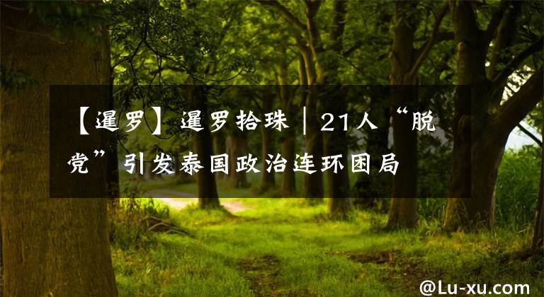 【暹罗】暹罗拾珠｜21人“脱党”引发泰国政治连环困局