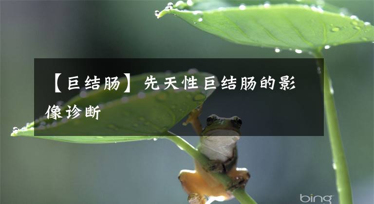 【巨结肠】先天性巨结肠的影像诊断