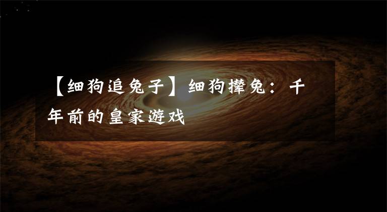 【细狗追兔子】细狗撵兔：千年前的皇家游戏