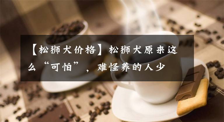 【松狮犬价格】松狮犬原来这么“可怕”，难怪养的人少