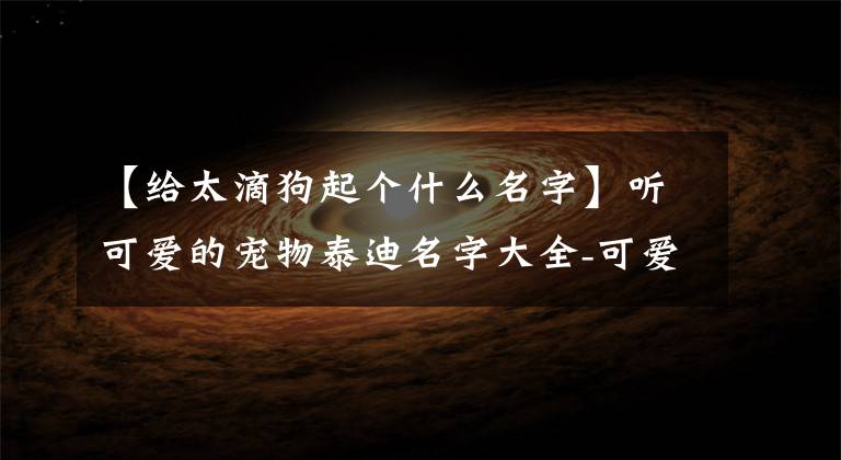 【给太滴狗起个什么名字】听可爱的宠物泰迪名字大全-可爱的一点