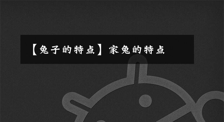 【兔子的特点】家兔的特点