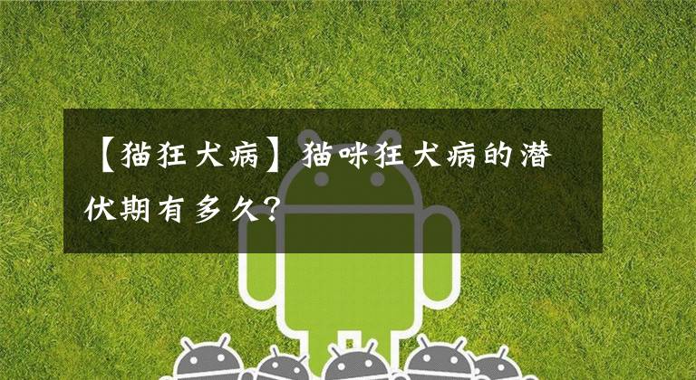 【猫狂犬病】猫咪狂犬病的潜伏期有多久？