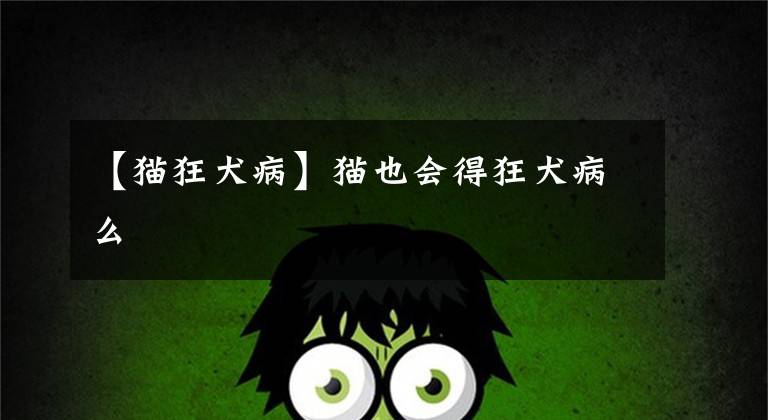 【猫狂犬病】猫也会得狂犬病么