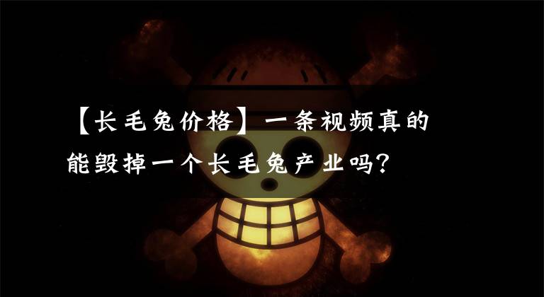 【长毛兔价格】一条视频真的能毁掉一个长毛兔产业吗?