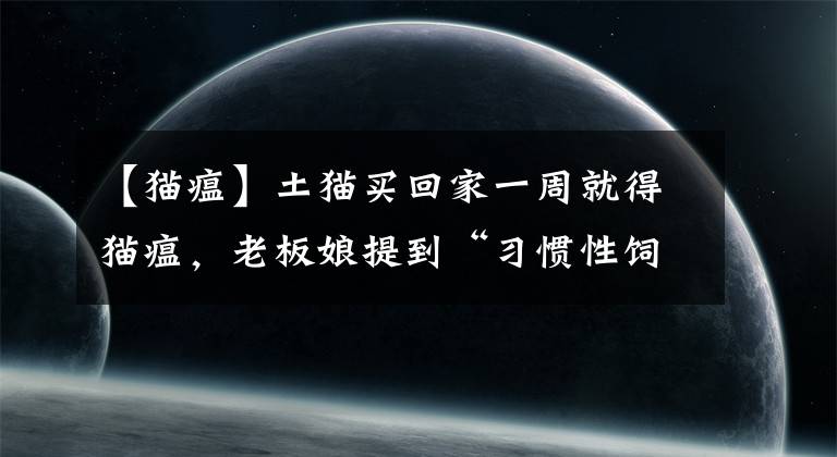 【猫瘟】土猫买回家一周就得猫瘟,老板娘提到“习惯性饲养”?