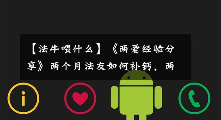 【法牛喂什么】《两爱经验分享》两个月法友如何补钙，两个月法友要补钙吗？
