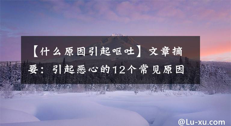 【什么原因引起呕吐】文章摘要：引起恶心的12个常见原因