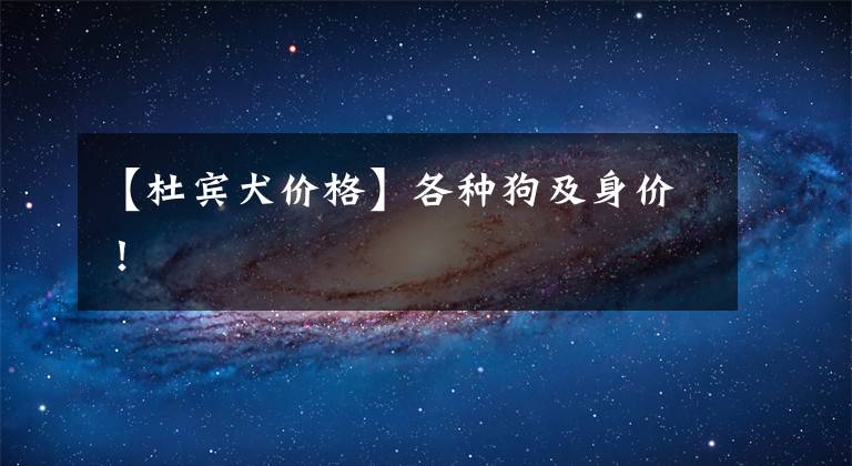 【杜宾犬价格】各种狗及身价！