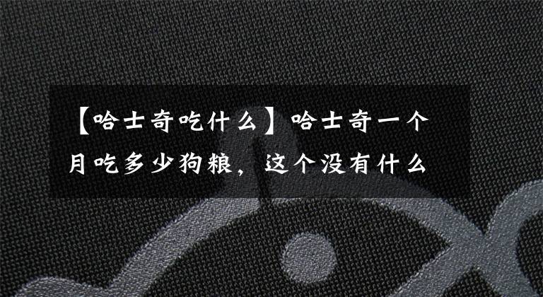 【哈士奇吃什么】哈士奇一个月吃多少狗粮，这个没有什么标准，看狗狗的食量