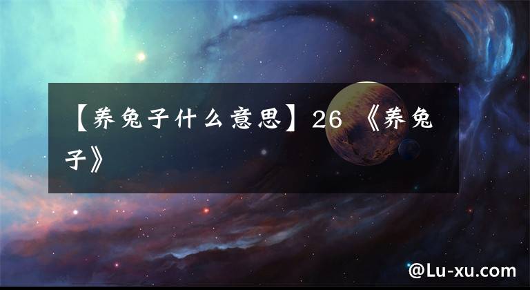 【养兔子什么意思】26 《养兔子》