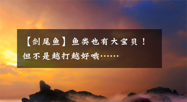 【剑尾鱼】鱼类也有大宝贝！但不是越打越好哦……