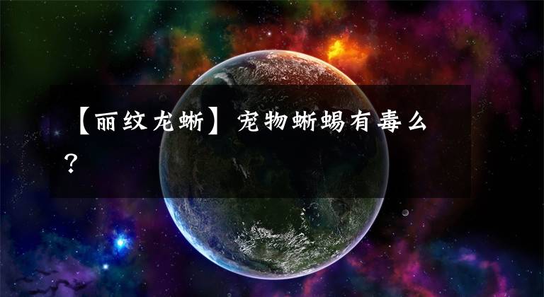 【丽纹龙蜥】宠物蜥蜴有毒么?